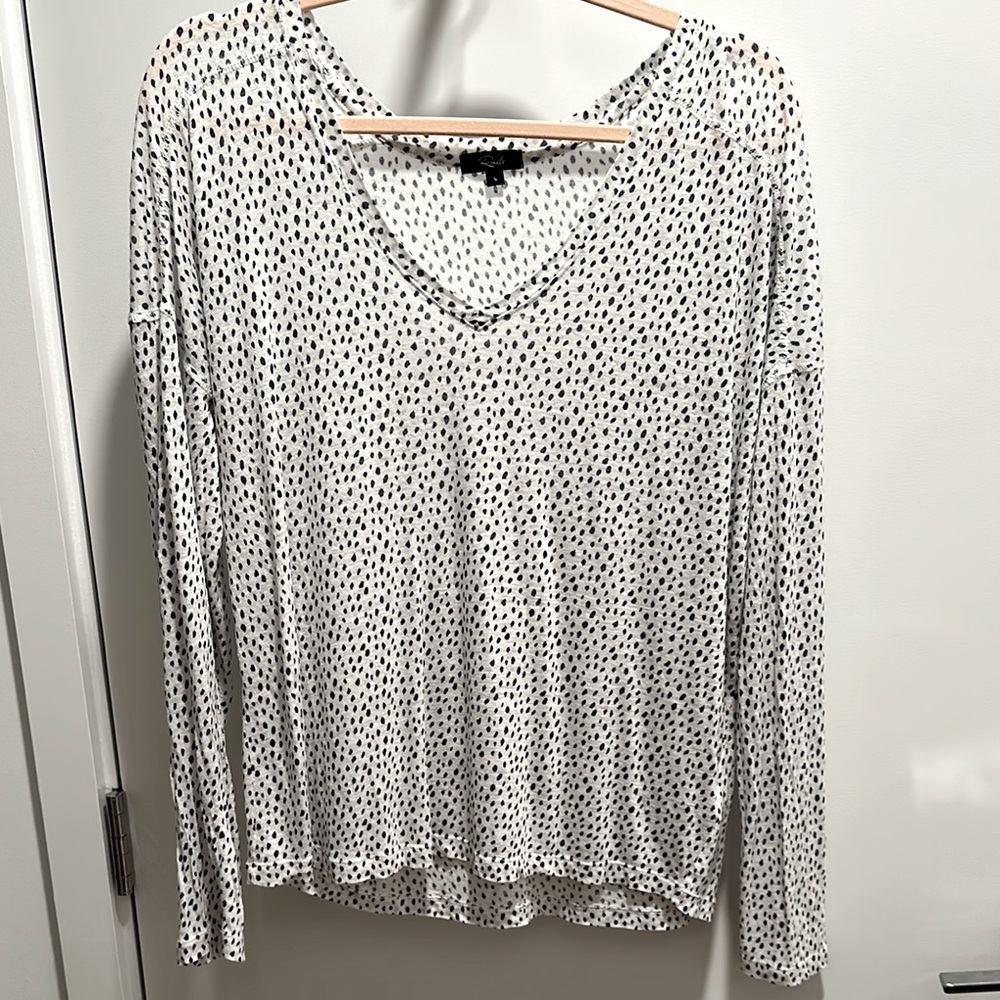 Rails Long Sleeve Linen Top in Sami Spotted